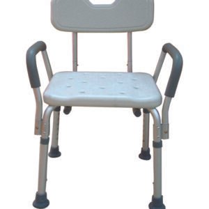 Bath Bench Adj Ht. w/Back-KD w/Remov Padded Arms (Drive)