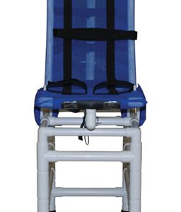 Bath Chair Articulating MedPVC Recl w/2 Base Ext & Casters