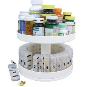 Revolving Medicine Center w/31Daily Pill Compartments
