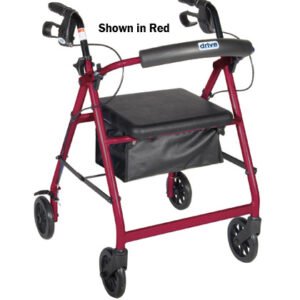 Rollator 4-Wheel with Pouch & Padded Seat  Black - Drive