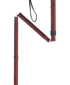 Folding Cane Alum w/Gel Grip Red Crackle