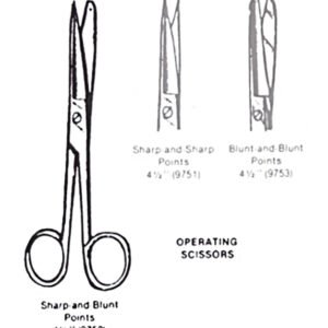 Operating Scissors- Sharp/Blunt- 4 1/2  Straight