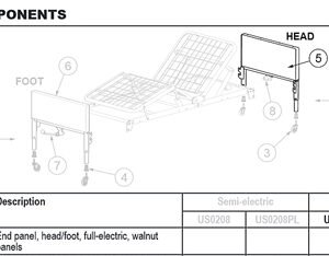 Bed End Panel for #1801B(Each) Walnut