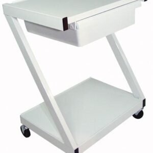 Z-Cart Steel 2-Shelf w/Drawer White