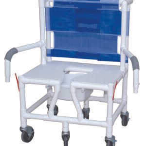 Shower/Commode Chair Baria PVC w/ Seat & Dual Drop-Arms