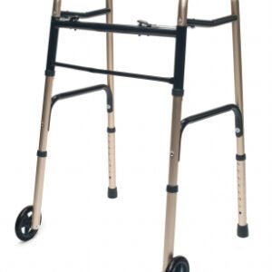 Walker  Adult w/5  Wheels Folding  Gold  Case of 2