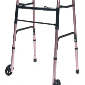 Walker  Adult w/5  Wheels Folding  Pink  Case of 2