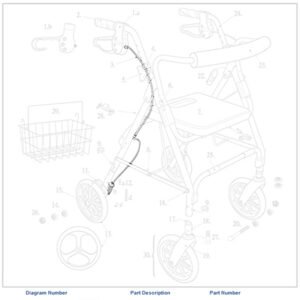 Rollator Brake Cable only
