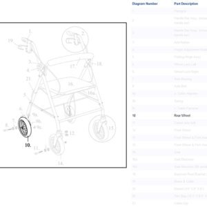 Front/Rear Wheel Assembly for Drive R728 Rollators