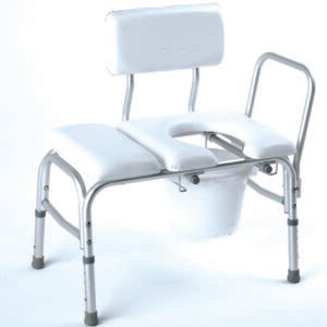 Bathtub Transfer Bench  Vinyl Padded  w/ Cut-out & Pail