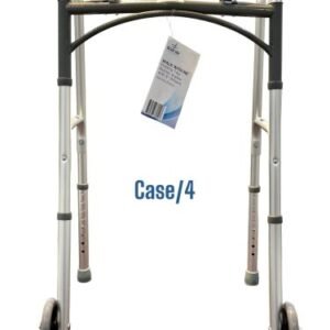 WALK WITH ME Folding Aluminum 2 Button Walker w/5 Wheels Cs4