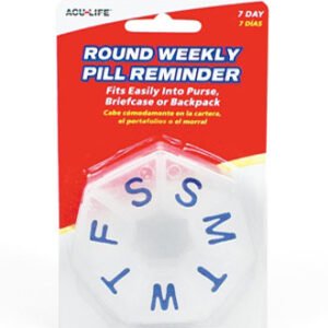 Round Weekly Pill Box Clear