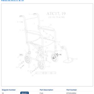 Front Fork for 10950 Transport Chairs